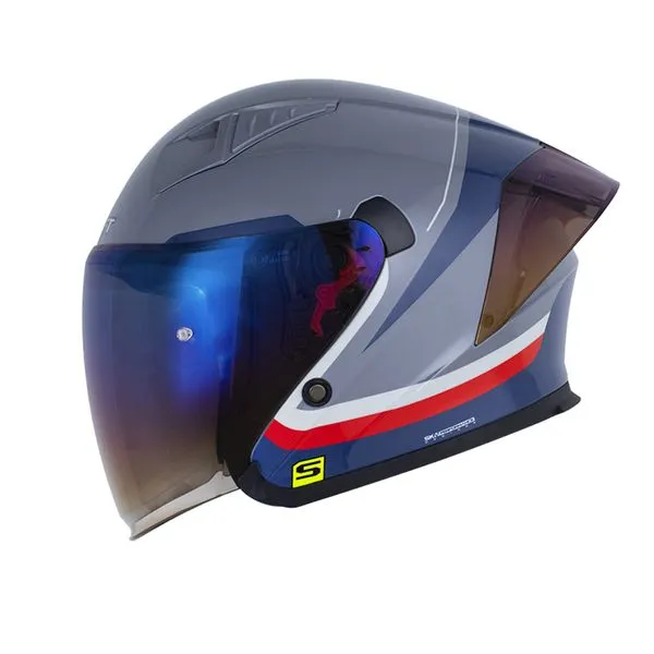 CASCO SHAFT 226 GT CREST GRIS OSCURO AZUL OSCURO BRILLANTE