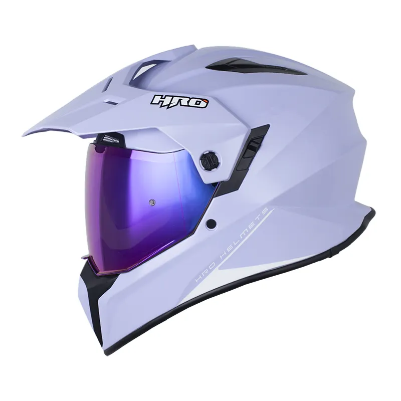 CASCO HRO MX340 DV SOLID MORADO CLARO BLANCO BRILLANTE