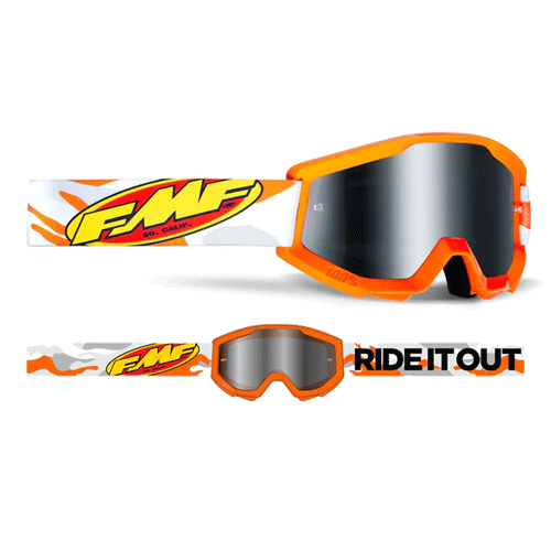 GOGGLES 100% FMF POWER CORE ASSAULT GRIS NARANJA
