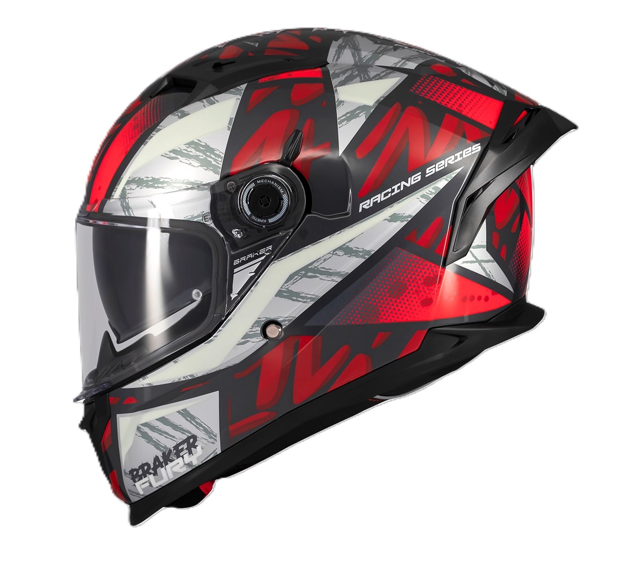 CASCO MT BRAKER SV FURY GRIS ROJO BRILLANTE