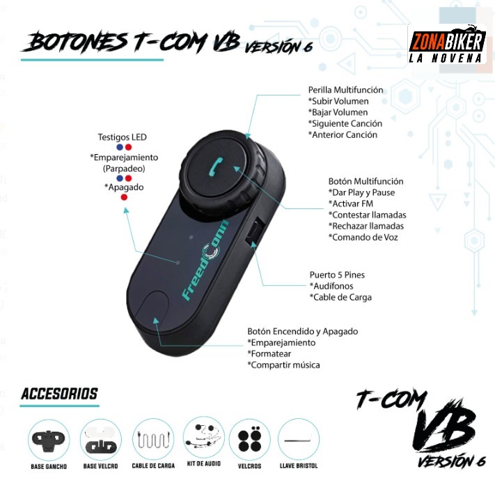 INTERCOMUNICADOR FREEDCONN T-COM SIN PANTALLA