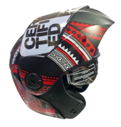 CASCO ICH 3110 VUELTIAO NEGRO ROJO MATE