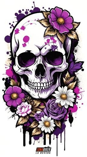 BUFF 70 CM CALAVERA FLOR BLANCO 708