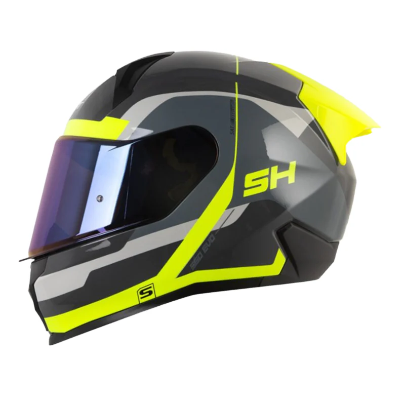 CASCO SHAFT 560 EVO TEYK GRIS OSCURO AMARILLO NEON BRILLANTE