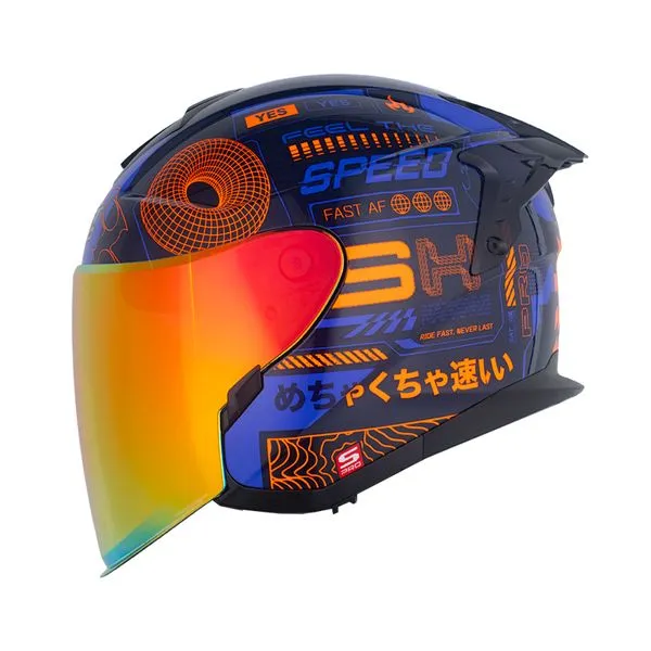 CASCO SHAFT PRO 240DV WIRE FRAME AZUL NARANJA NEON MATET.MATE