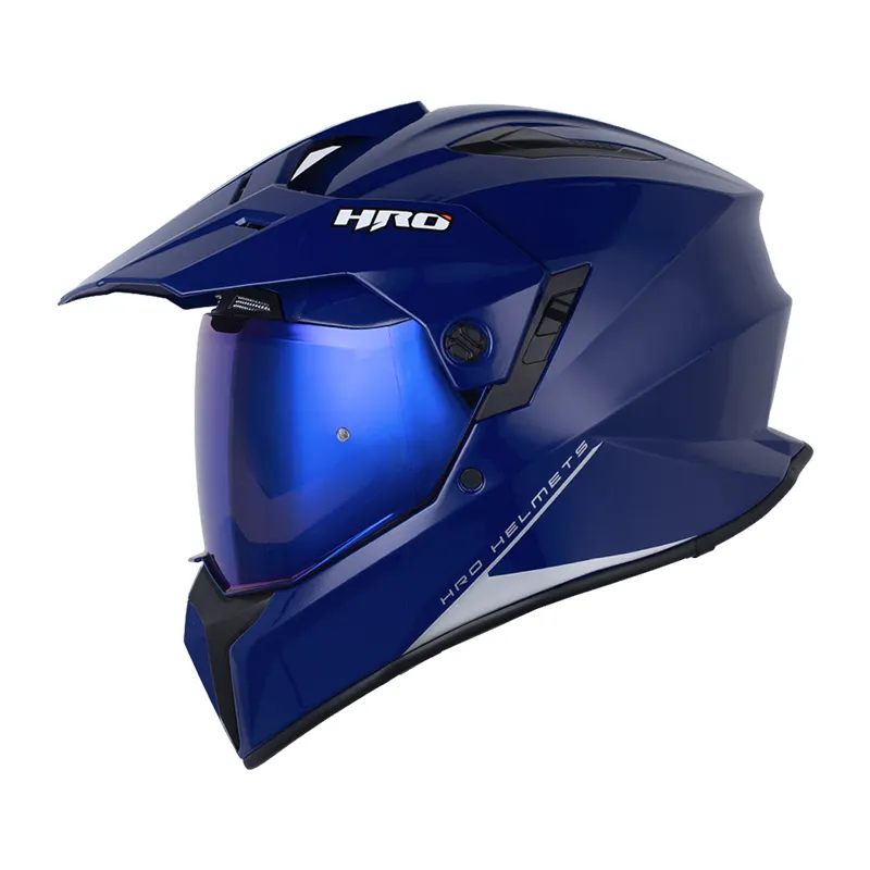 CASCO HRO MX340 DV SOLID AZUL OSCURO SILVER BRILLANTE