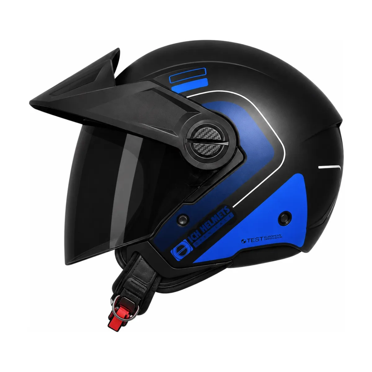 CASCO ICH 102 BLUR NEGRO AZUL OSCURO ARENA MATE