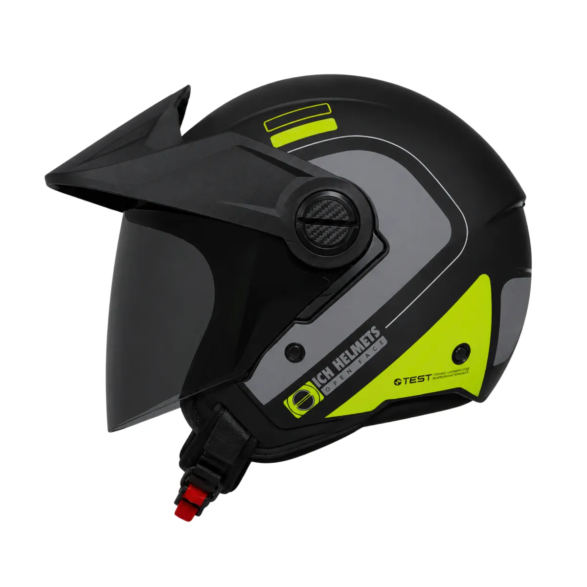 CASCO ICH 102 BLUR NEGRO GRIS OSCURO AMARILLO MATE