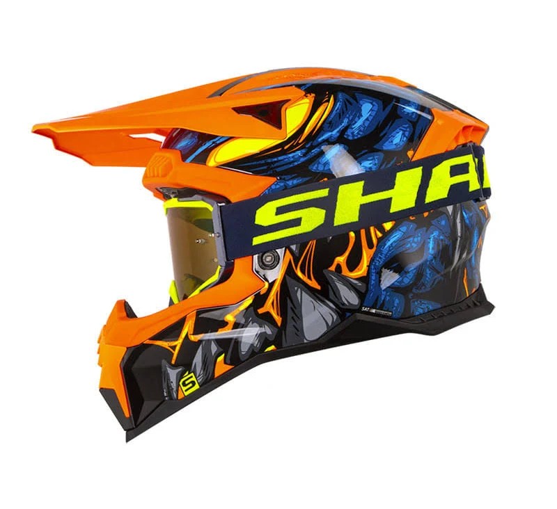CASCO SHAFT MX60 SOBEK NEGRO AZUL OSCURO NARANJA BRILLANTE