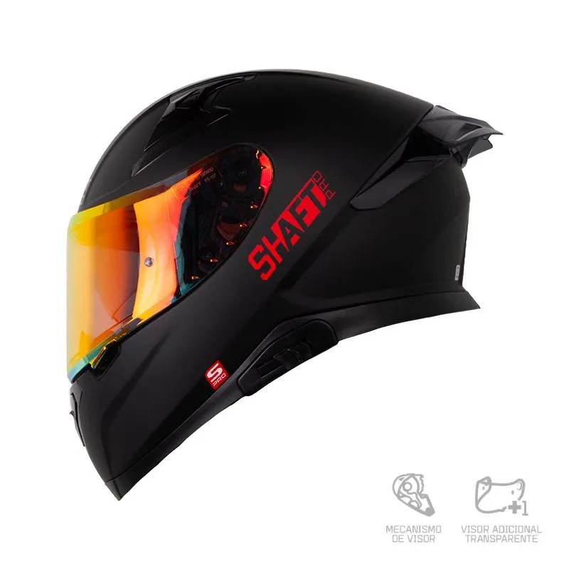 CASCO SHAFT PRO 612DV SOLID NEGRO ROJO MATE