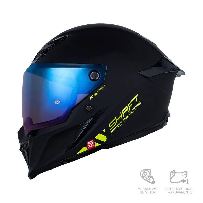 CASCO SHAFT PRO 615DV SOLID NEGRO AMARILLO NEON MATE