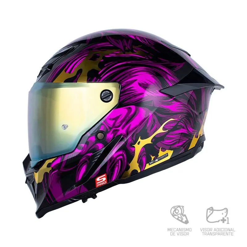 CASCO SHAFT PRO 615DV WEREWOLF NEGRO FUCSIA BRILLANTE