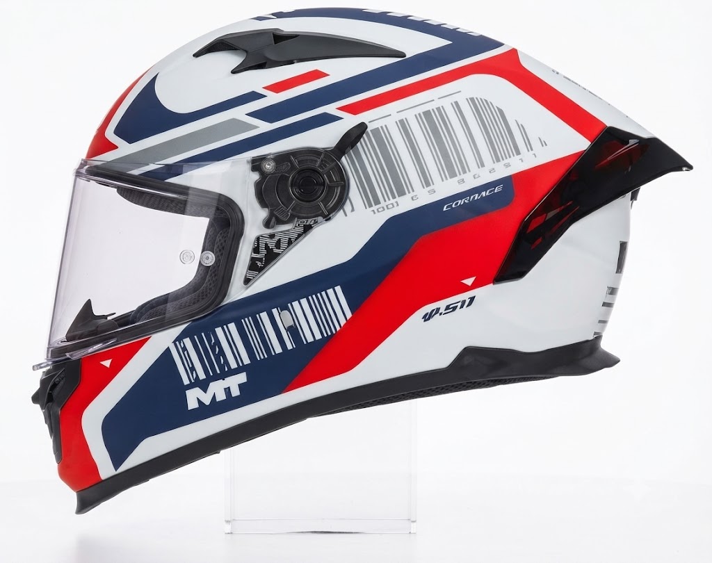CASCO MT BRAKER SV COCKPIT A15 BLANCO ROJO AZUL BRILLANTE