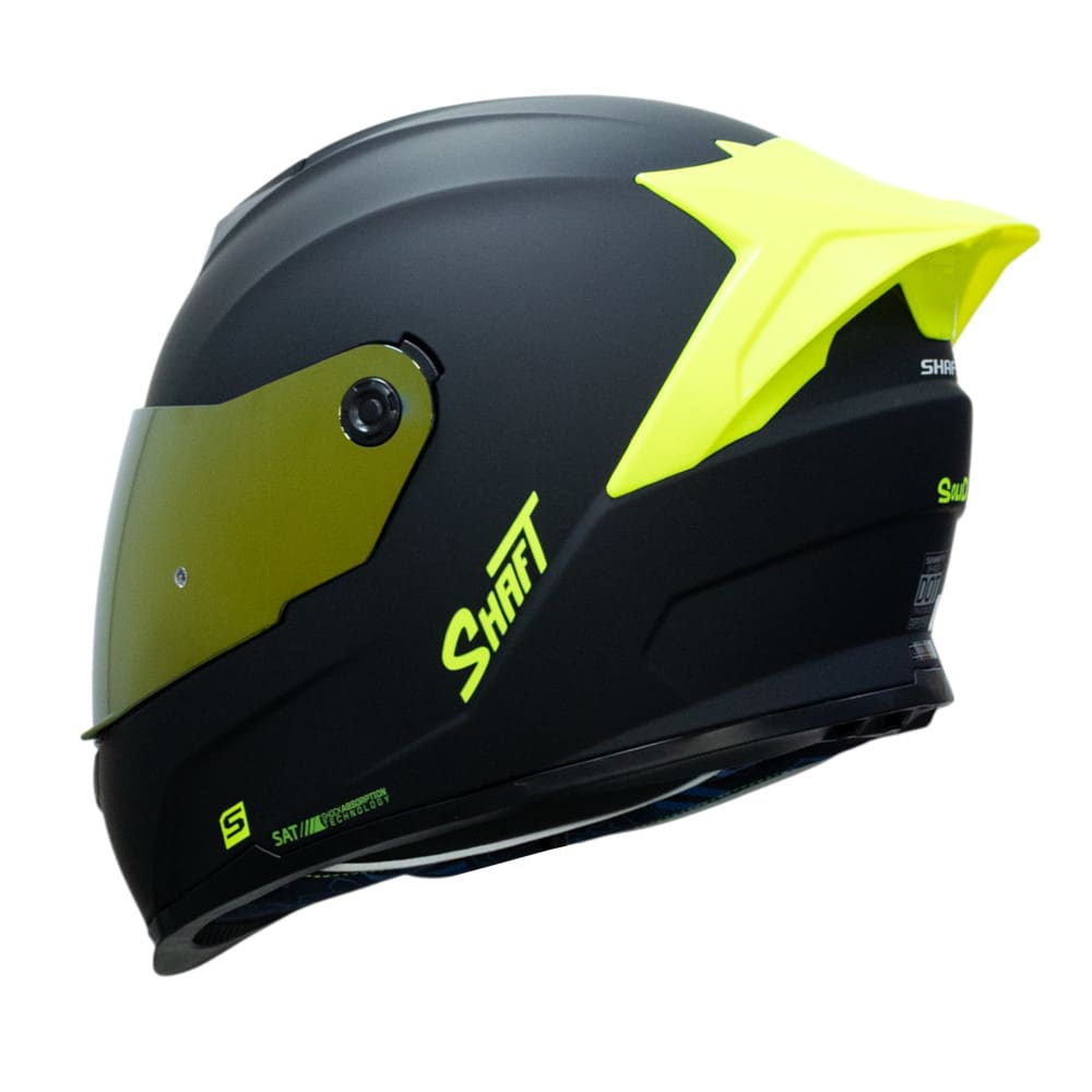 CASCO SHAFT 502SP SOLID NEGRO AMARILLO NEON BRILLANTE
