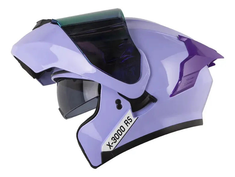 CASCO X-ONE X-3000RS SOLID MORADO CLARO BLANCO BRILLANTE