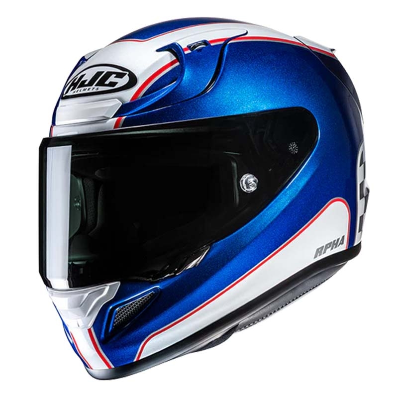 CASCO HJC RPHA 12 RESPON MC2 AZUL BLANCO BRILLANTE