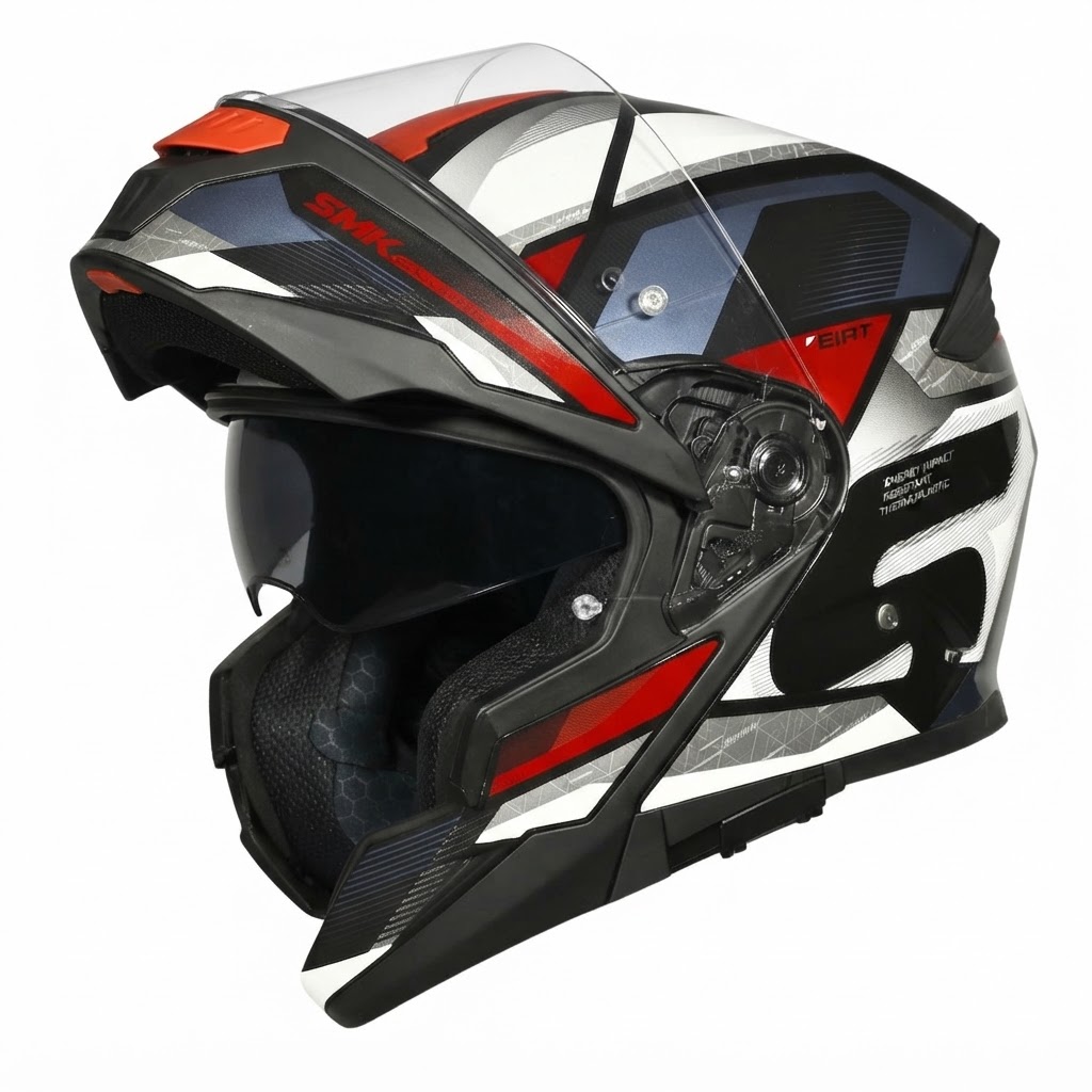 CASCO SMK GULLWING CHA BLANCO GRIS ROJO