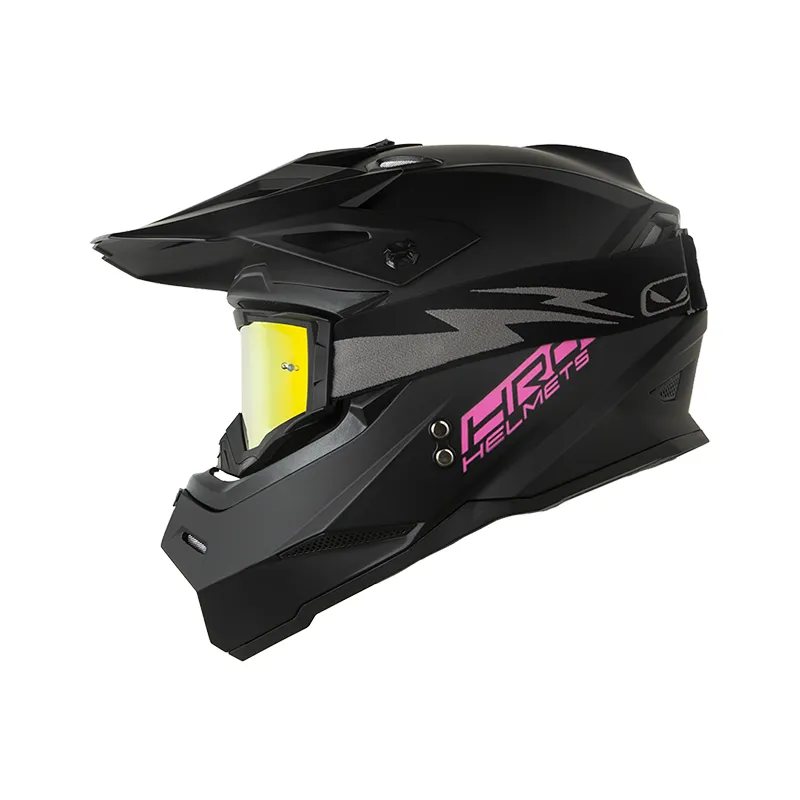 CASCO HRO MX03 SOLID NEGRO FUCSIA MATE