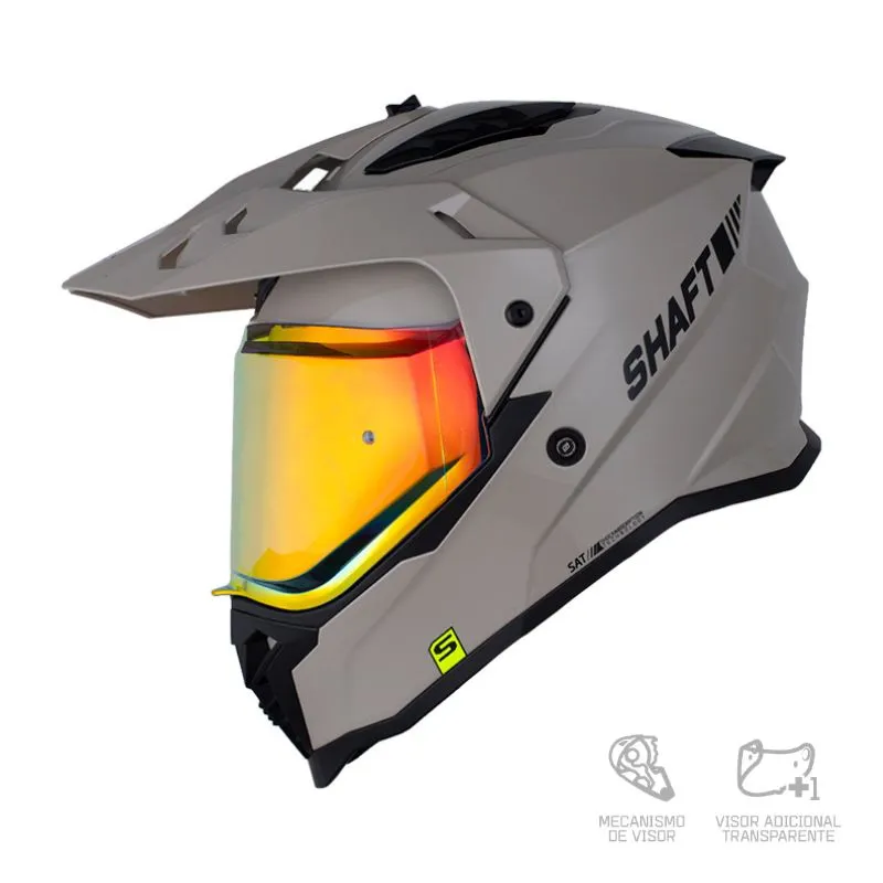 CASCO SHAFT MX360 SOLID ARENA NEGRO BRILLANTE