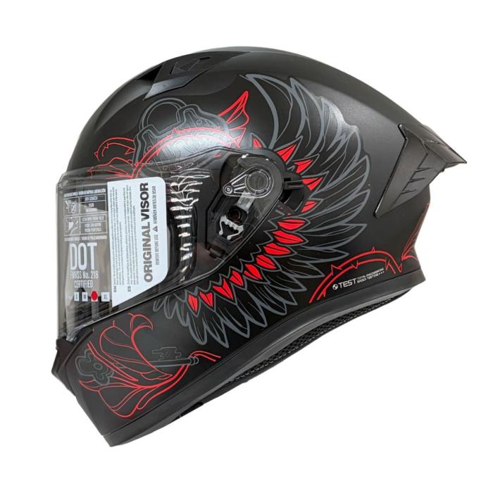 CASCO ICH 503 THORNS NEGRO ROJO MATE