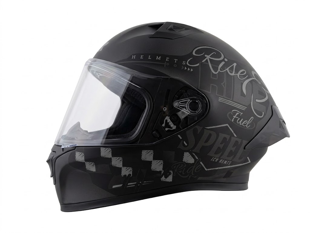 CASCO ICH 503 FINYKIT NEGRO GRIS OSCURO MATE VISOR TRANSPARENTE