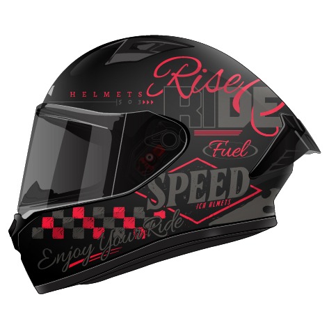 CASCO ICH 503 FINYKIT NEGRO ROJO GRIS MATE