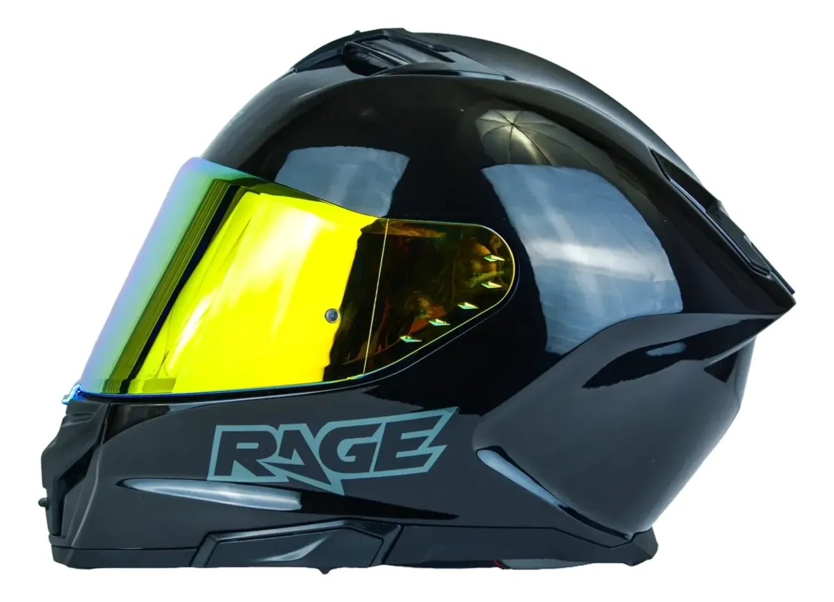 CASCO RAGE RS200 RACING SPIRIT NEGRO BRILLANTE